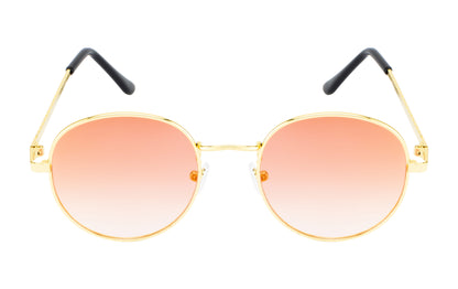 Clark N Palmer Gold Frame Sunset Pink Reflective Sunglasses