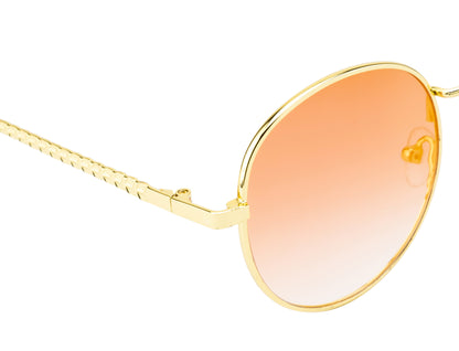 Clark N Palmer Gold Frame Sunset Pink Reflective Sunglasses