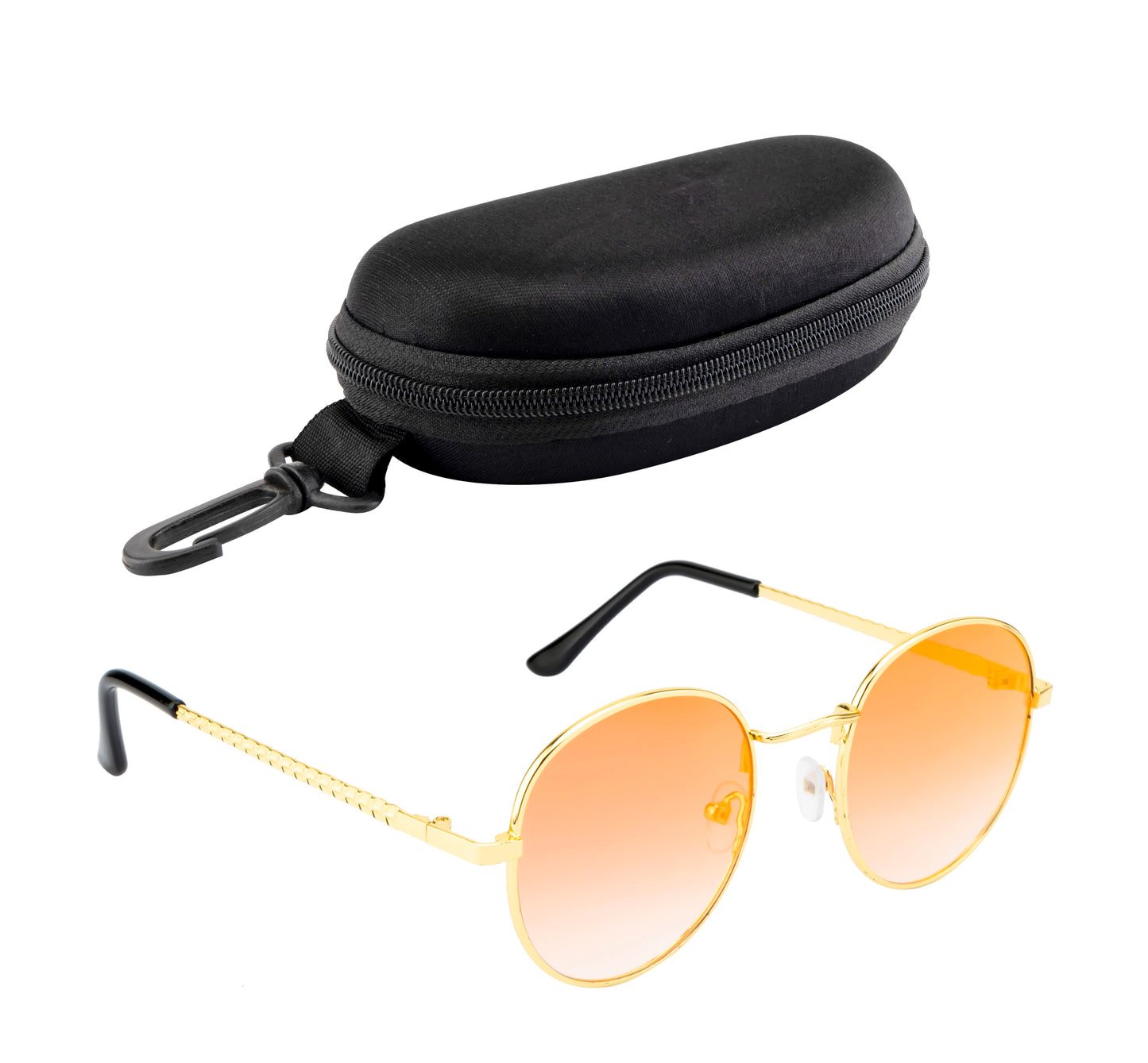 Clark N Palmer Gold Frame Sunset Pink Reflective Sunglasses