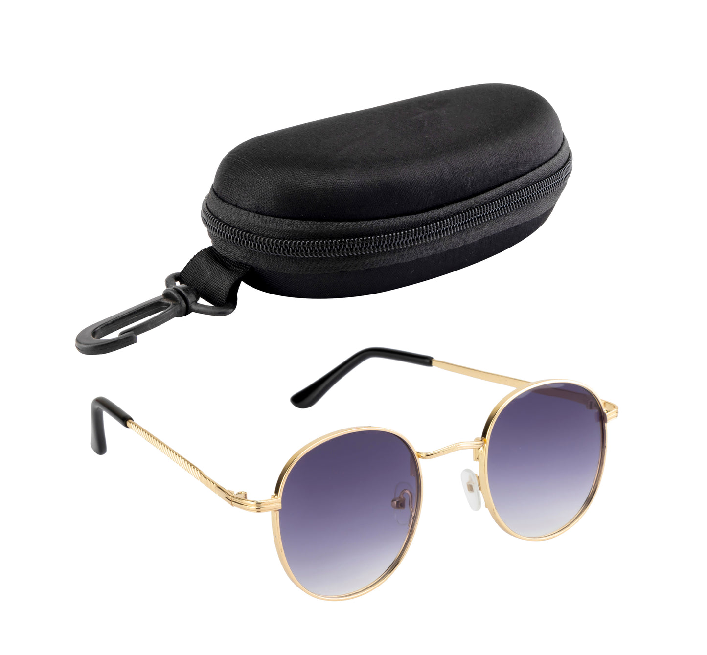 Clark N Palmer Gold Frame Classic Black Tint Sunglasses
