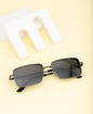 Clark N Palmer Gunmetal Frame Rectangular Black Sunglasses