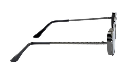 Clark N Palmer Gunmetal Frame Rectangular Black Sunglasses