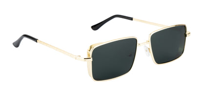 Clark N Palmer Silver Frame Rectangular Black Sunglasses