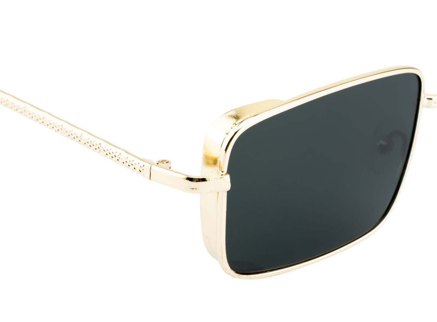 Clark N Palmer Silver Frame Rectangular Black Sunglasses