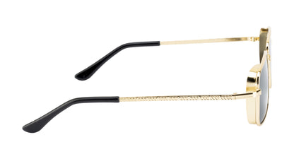 Clark N Palmer Silver Frame Rectangular Black Sunglasses