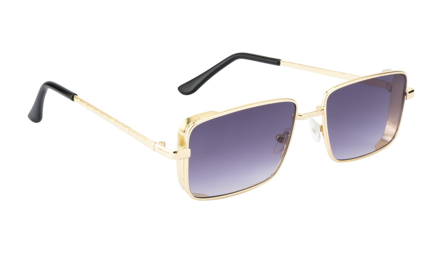 Clark N Palmer Silver Frame Rectangular Sunglasses