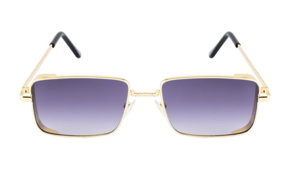 Clark N Palmer Silver Frame Rectangular Sunglasses