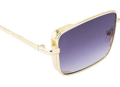 Clark N Palmer Silver Frame Rectangular Sunglasses
