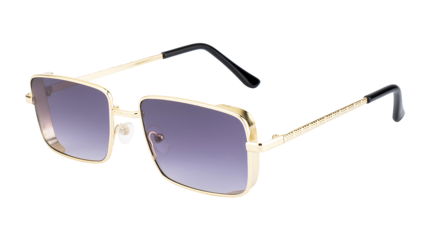 Clark N Palmer Silver Frame Rectangular Sunglasses