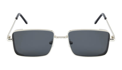 Clark N Palmer Gold Frame Rectangular Sunglasses