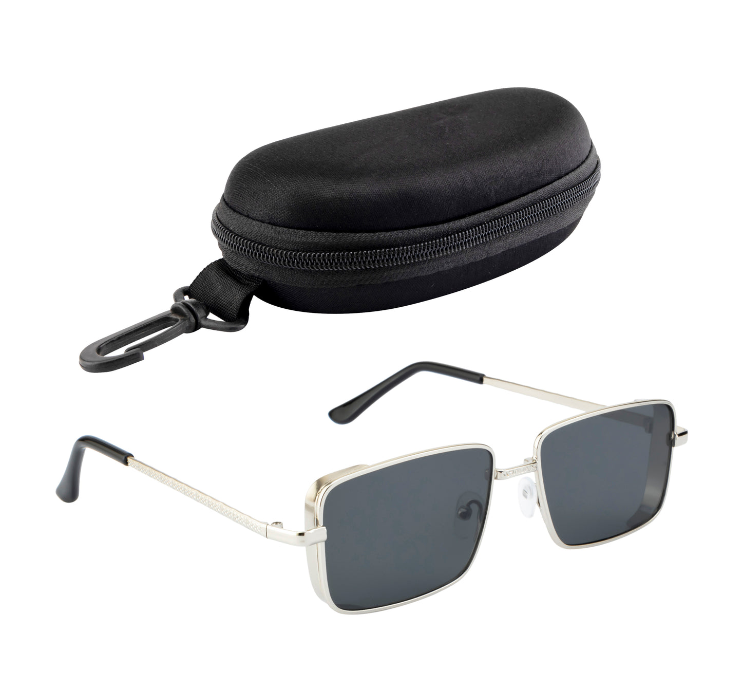 Clark N Palmer Gold Frame Rectangular Sunglasses