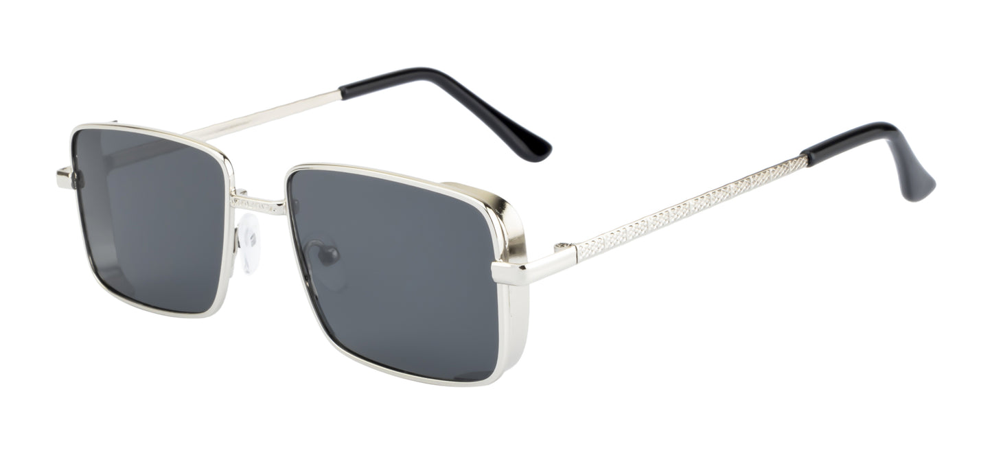 Clark N Palmer Gold Frame Rectangular Sunglasses