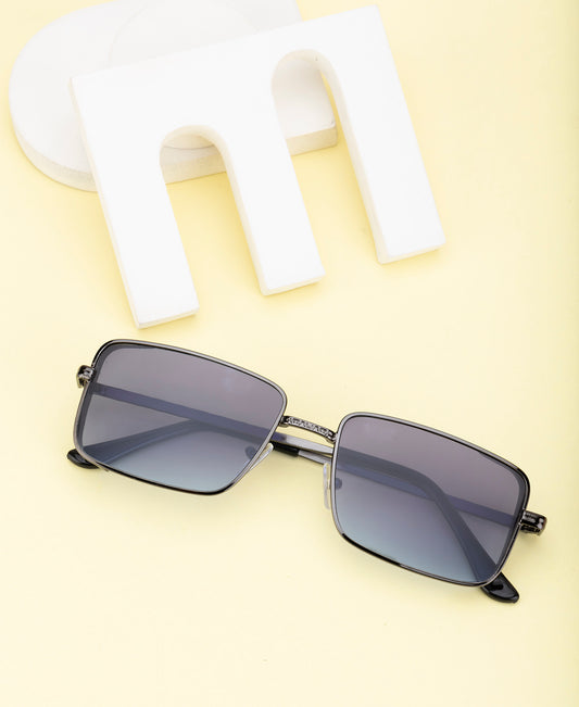 Clark N Palmer Gunmetal Rectangular Sunglasses – Cool Grey Lens