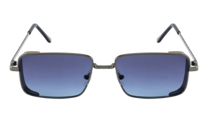 Clark N Palmer Gunmetal Rectangular Sunglasses – Cool Grey Lens