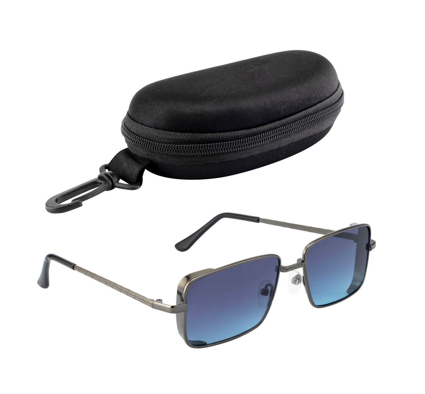 Clark N Palmer Gunmetal Rectangular Sunglasses – Cool Grey Lens