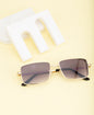 Clark N Palmer Gold Rectangular Sunglasses Smoke Gradient Lens