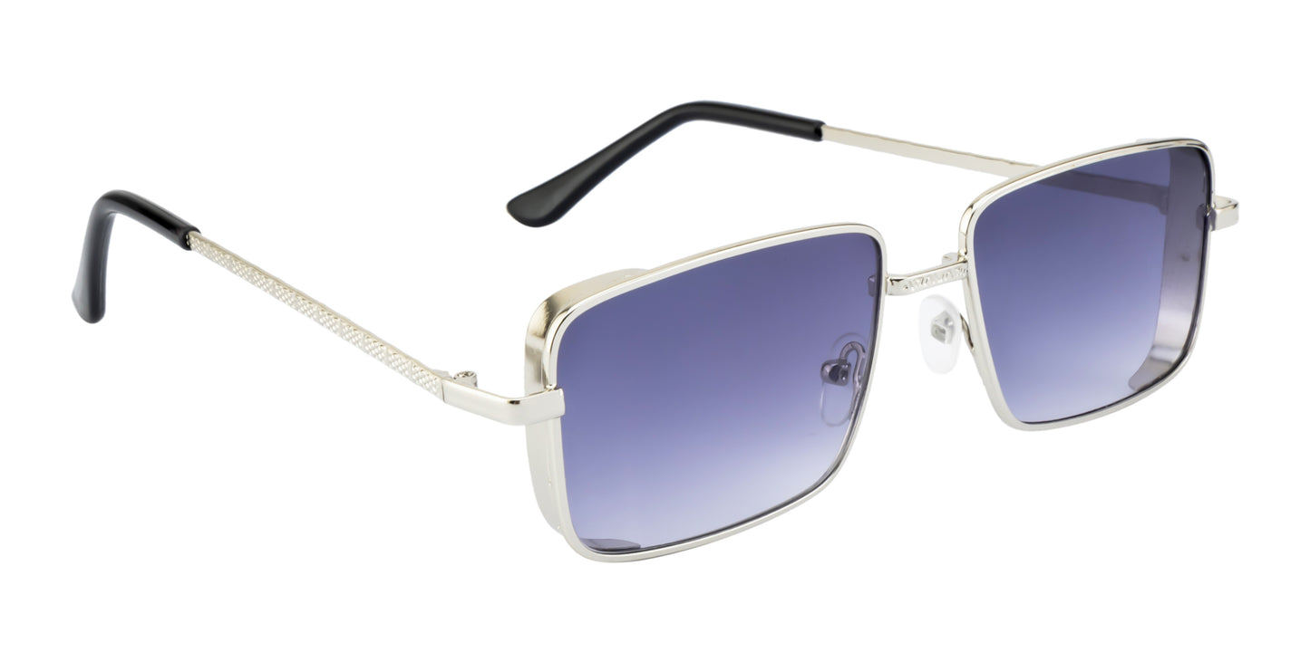 Clark N Palmer Gold Rectangular Sunglasses Smoke Gradient Lens