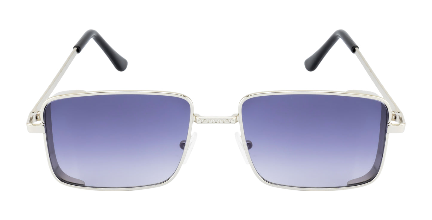Clark N Palmer Gold Rectangular Sunglasses Smoke Gradient Lens