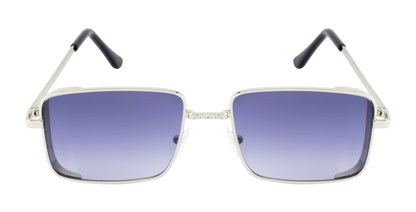 Clark N Palmer Gold Rectangular Sunglasses Smoke Gradient Lens