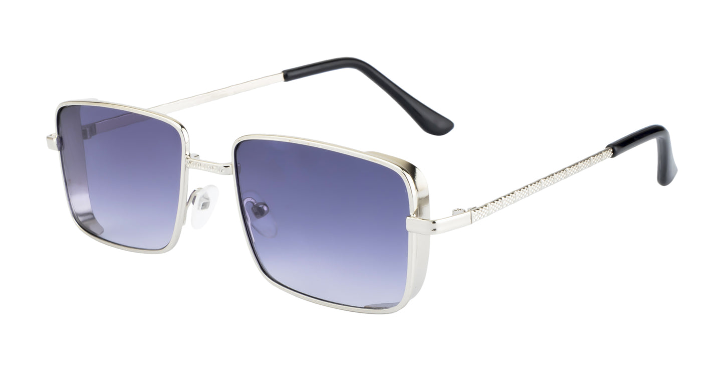 Clark N Palmer Gold Rectangular Sunglasses Smoke Gradient Lens