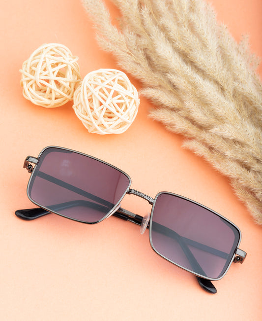 Clark N Palmer Gunmetal Rectangular Sunglasses