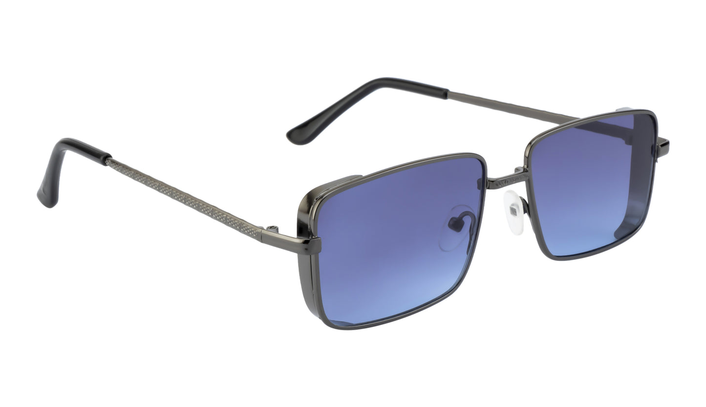 Clark N Palmer Gunmetal Rectangular Sunglasses