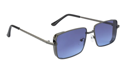 Clark N Palmer Gunmetal Rectangular Sunglasses