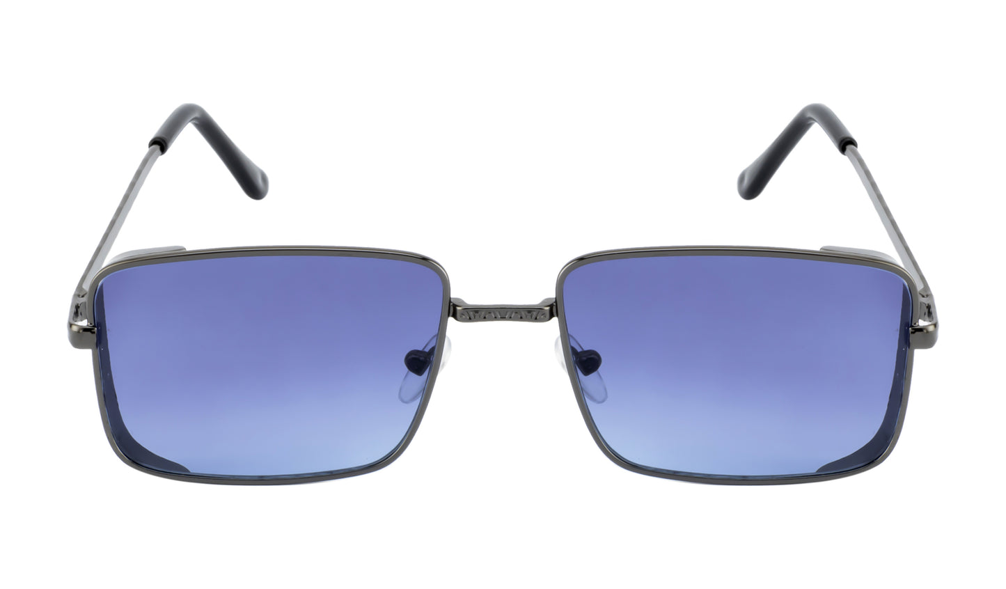 Clark N Palmer Gunmetal Rectangular Sunglasses