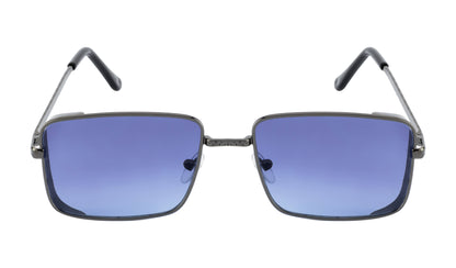 Clark N Palmer Gunmetal Rectangular Sunglasses
