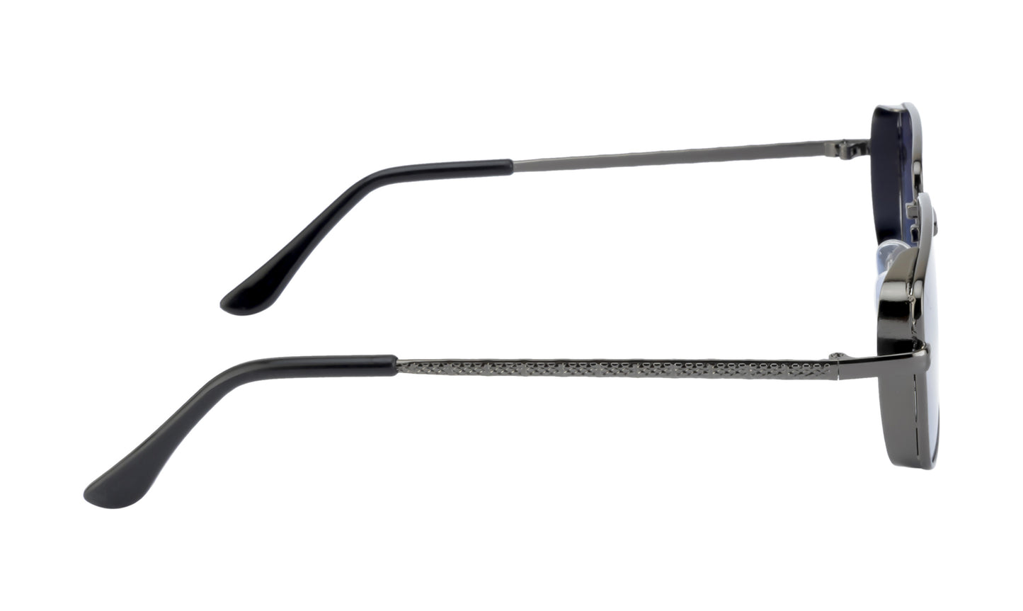Clark N Palmer Gunmetal Rectangular Sunglasses