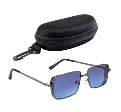Clark N Palmer Gunmetal Rectangular Sunglasses