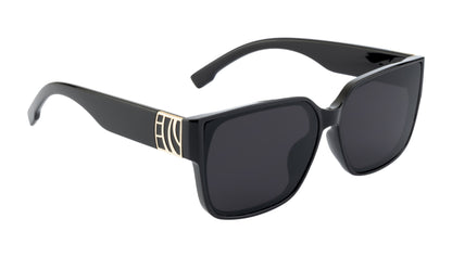 Clark N Palmer Oversized Matte Black Sunglasses