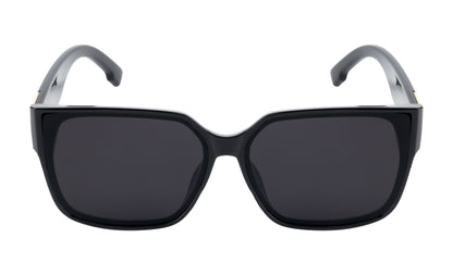 Clark N Palmer Oversized Matte Black Sunglasses