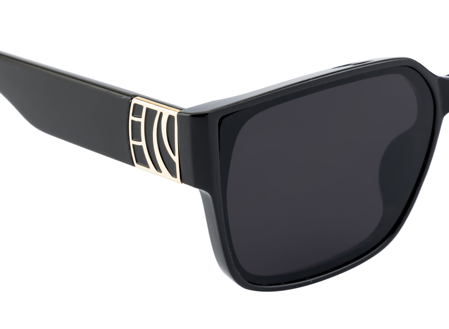 Clark N Palmer Oversized Matte Black Sunglasses