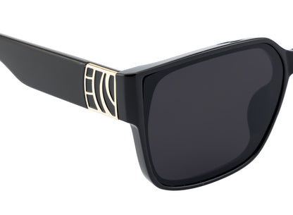 Clark N Palmer Oversized Matte Black Sunglasses